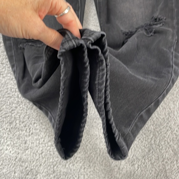 American Eagle Jeans Womens 8 Mom Straight High Rise Distressed Holes Zip Fly - Picture 6 of 16